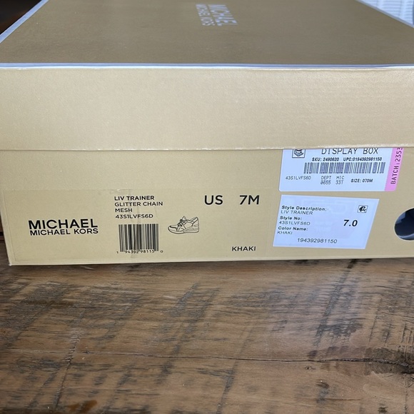 Michael Kors LIV Trainer size 7 - Khaki Glitter chain mesh - Picture 8 of 11